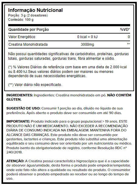 CREATINA MONOHIDRATADA 100G