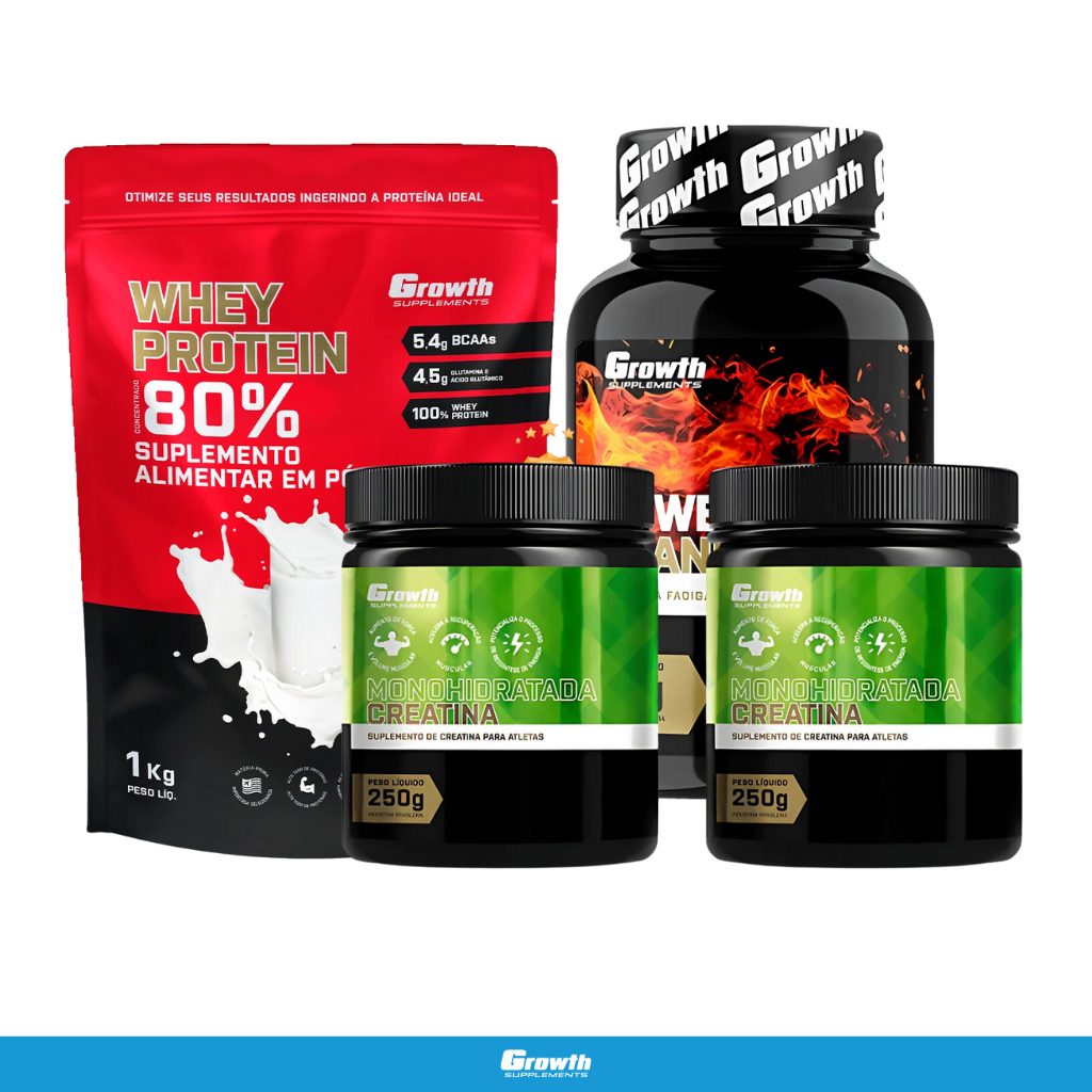 POWER ALANINE (120 CAPS) + 2 CREATINA MONOHIDRATADA 250G + WHEY PROTEIN CONCENTRADO (1KG)