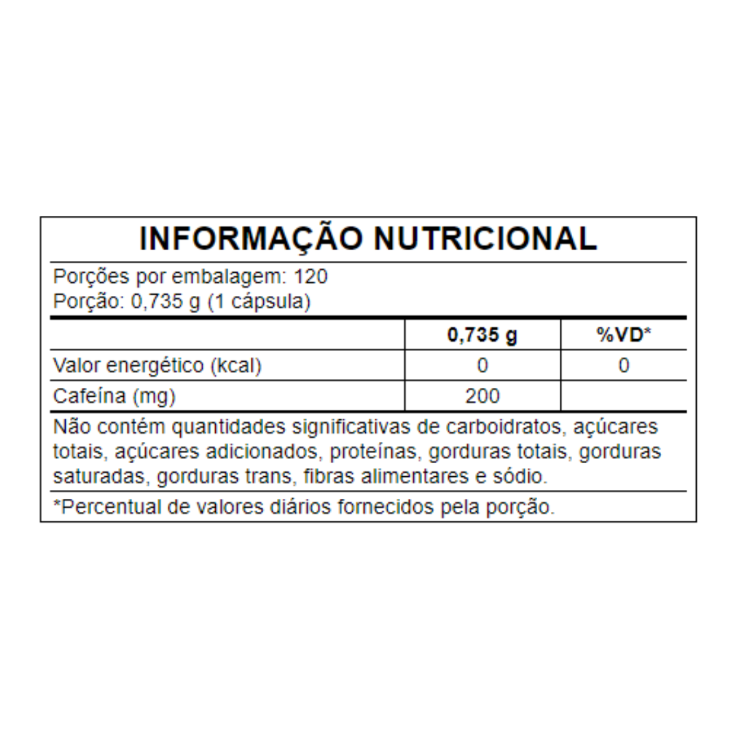 CAFEÍNA 100MG 120COMP (PRÉ-TREINO)