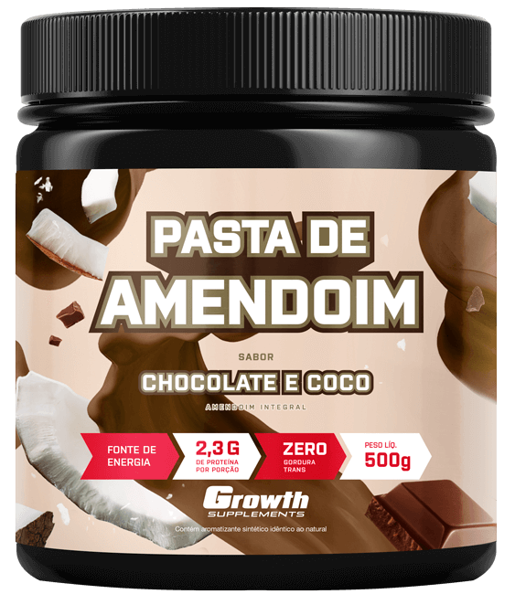 PASTA DE AMENDOIM SABOR CHOCOLATE E COCO 500G