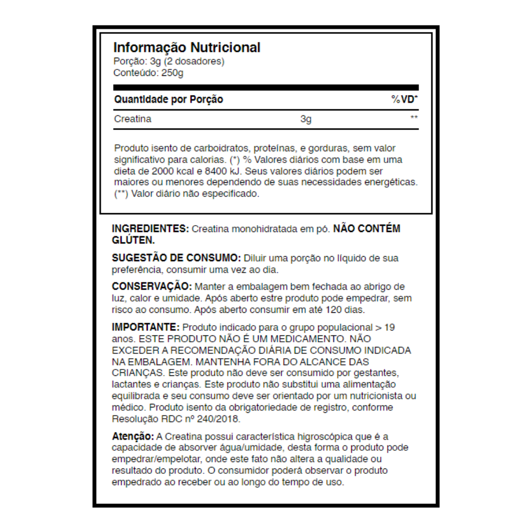 CREATINA MONOHIDRATADA 250G